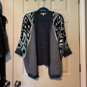 SAY WHAT Aztec printed open cardigan size medium